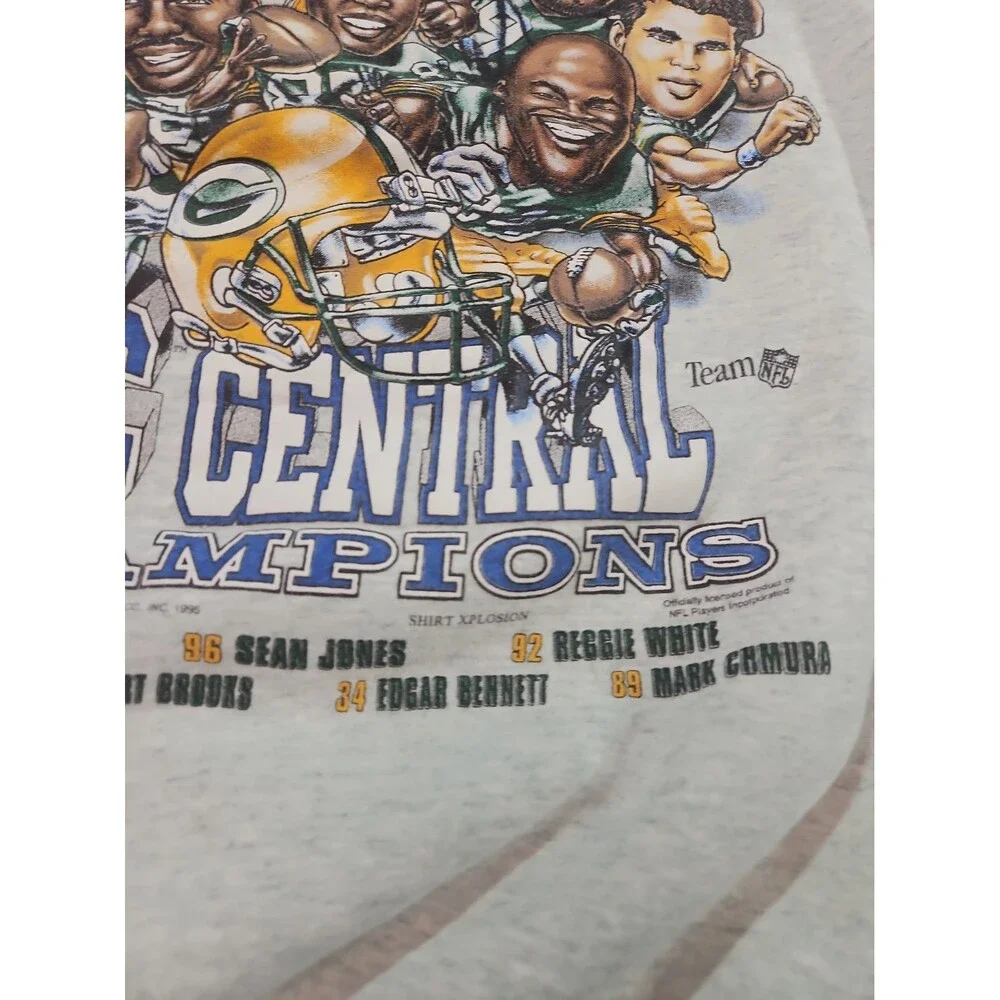 Vtg 1995 Green Bay Packers Sweatshirt XL Fruit of the Loom NFC Caricature 90s